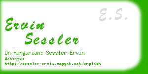 ervin sessler business card